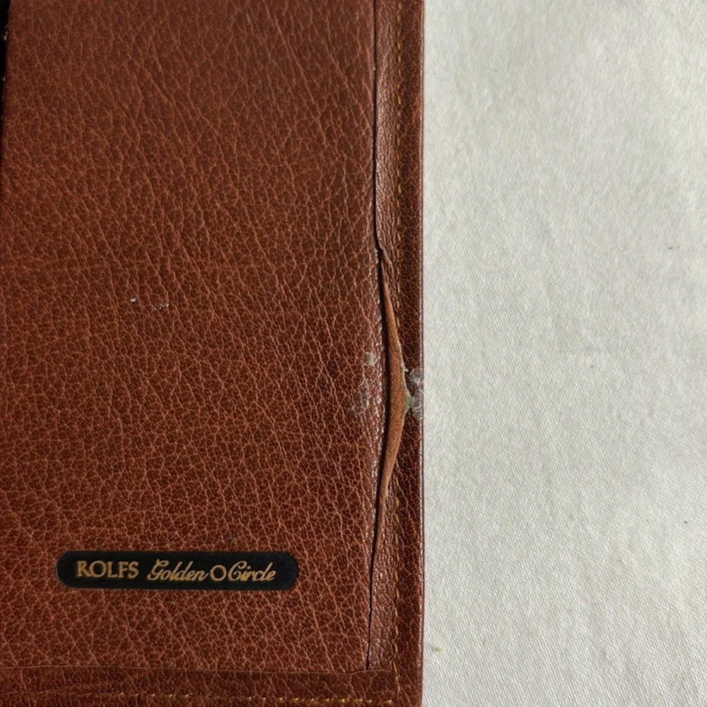 🩵5/$25🩵 Vintage Rolfs Golden Circle water buffalo leather flat card case